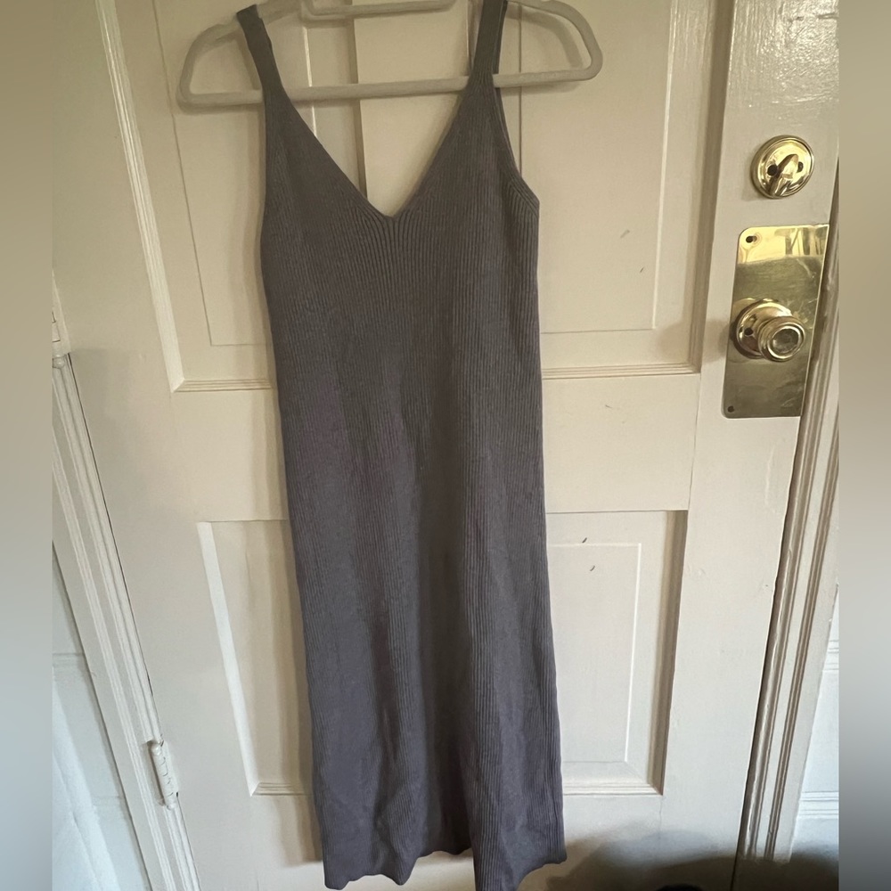 Zara Maternity Gray Midi Sweater Dress